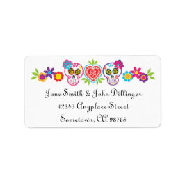 Sugar Skulls and Flowers Retouradres Label