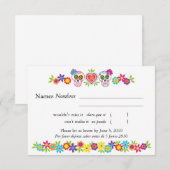 Sugar Skulls and Flowers RSVP-kaart RSVP Kaartje (Voorkant / Achterkant)