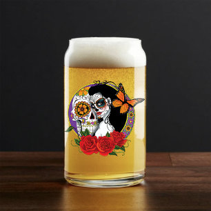 Sugar Skulls Art Nouveau Blikvorm Glas
