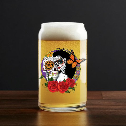 Sugar Skulls Art Nouveau Blikvorm Glas