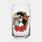 Sugar Skulls Art Nouveau Blikvorm Glas (Achterkant)