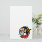 Sugar Skulls Art Nouveau Briefpapier (Staand voorkant)