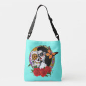 Sugar Skulls Art Nouveau Crossbody Tas (Achterkant)