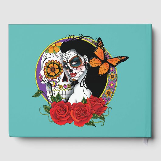 Sugar Skulls Art Nouveau Gastenboek (Achterkant)