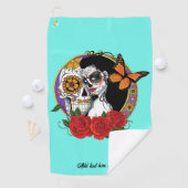 Sugar Skulls Art Nouveau Golfhanddoek (Insitu)