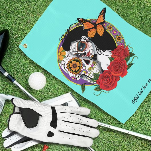 Sugar Skulls Art Nouveau Golfhanddoek