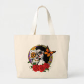 Sugar Skulls Art Nouveau Grote Tote Bag (Voorkant)