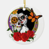 Sugar Skulls Art Nouveau Keramisch Ornament (Voorkant)