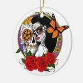 Sugar Skulls Art Nouveau Keramisch Ornament (Links)