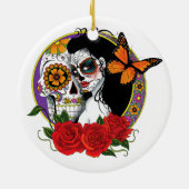 Sugar Skulls Art Nouveau Keramisch Ornament (Achterkant)