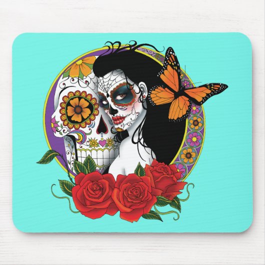 Sugar Skulls Art Nouveau Muismat (Voorkant)