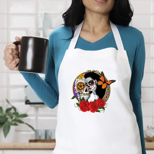 Sugar Skulls Art Nouveau Standaard Schort