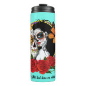 Sugar Skulls Art Nouveau Thermosbeker (Voorkant)