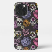 Sugar Skulls Black iPhone 13 Pro Hoesje iPhone Hoesje (Achterkant)