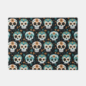 Sugar Skulls - Blauwgroen en kaneelpatroon Deurmat (Voorkant)