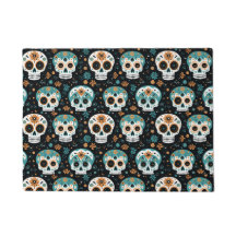 Sugar Skulls - Blauwgroen en kaneelpatroon