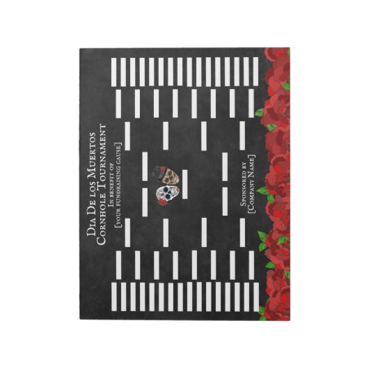 Sugar Skulls Cornhole Tournament Score Board Notitieblok (Linkerzijde)