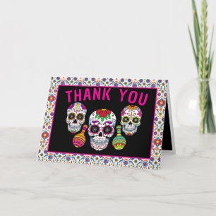 Sugar Skulls Day 1st Birthday Party Kleurrijke Día Bedankkaart
