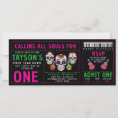 Sugar Skulls Day 1st Birthday Party Kleurrijke Día Kaart (Voorkant)