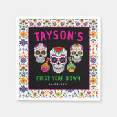 Sugar Skulls Day 1st Birthday Party Kleurrijke Día Servet (Voorkant)