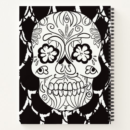 Sugar Skulls Day of the Dead Lattice Line Note Notitieboek (Achterkant)