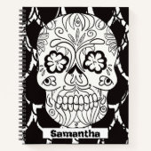 Sugar Skulls Day of the Dead Lattice Line Note Notitieboek (Voorkant)