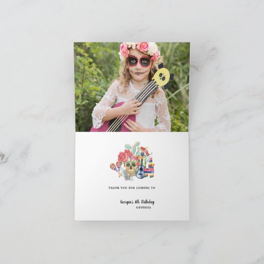 Sugar Skulls Day of the Dead Photo Bedankt (Binnen)