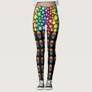 Sugar Skulls Day of the Dead Pop Mode Leggings