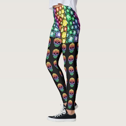 Sugar Skulls Day of the Dead Pop Mode Leggings (Links)