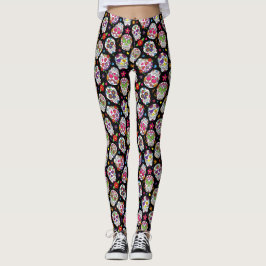 Sugar Skulls Day of the Dead Pop Mode Leggings
