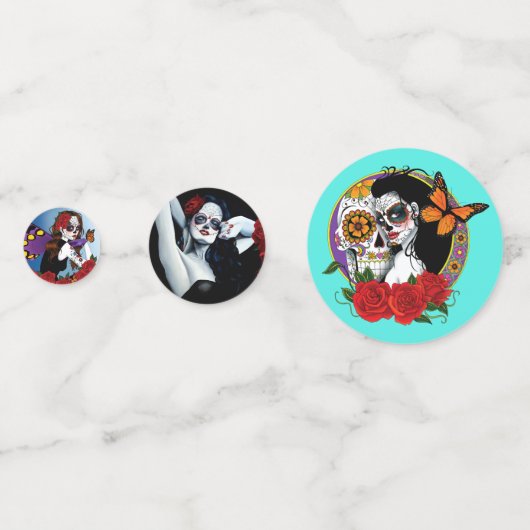 Sugar Skulls Day overleden Confetti (Achterkanten)