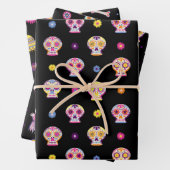 Sugar Skulls Day van de Dode Halloween Kleurrijk Inpakpapier Vel (In situ)