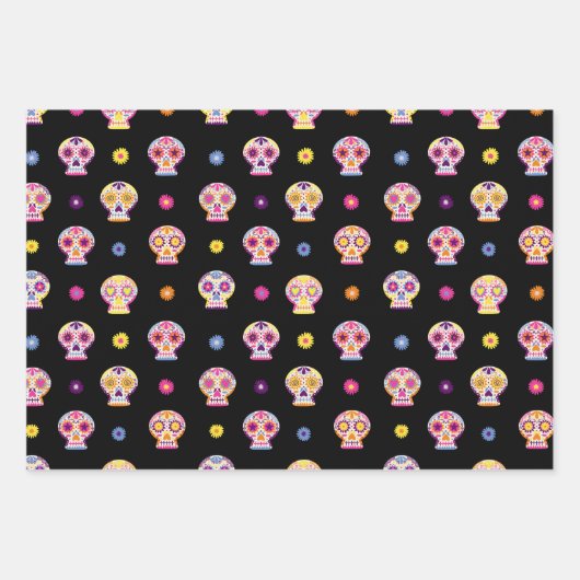 Sugar Skulls Day van de Dode Halloween Kleurrijk Inpakpapier Vel (Voorkant)