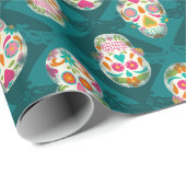 Sugar Skulls Dia de Los Muertos Cadeaupapier (Rol Hoek)