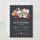 Sugar Skulls Día de los Muertos Celebration Kaart (Voorkant)