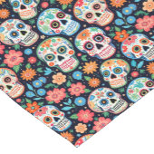 Sugar Skulls Dia de Los Muertos Korte Tafelloper (Hoek)