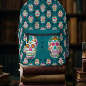 Sugar Skulls Dia de los Muertos Monogrammed Bedrukte Rugzak