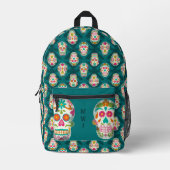 Sugar Skulls Dia de los Muertos Monogrammed Bedrukte Rugzak (Voorkant)