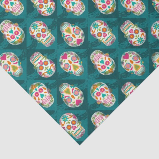 Sugar Skulls Dia de Los Muertos Tissuepapier (Detail)