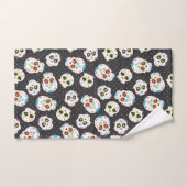 Sugar Skulls en Polka Dots op zwart Bad Handdoek (Handdoek)