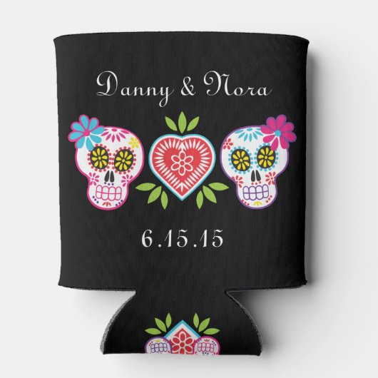 Sugar Skulls & Flowers Koelbox Blikjeskoeler (Achterkant)