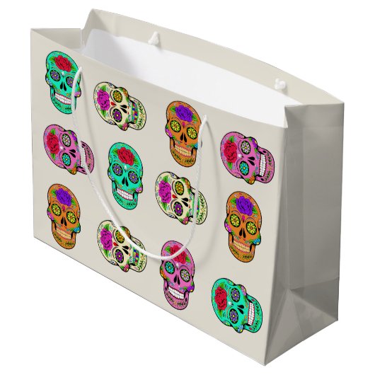 Sugar Skulls Gift Bag Groot Cadeauzakje (Achterkant Gekanteld)