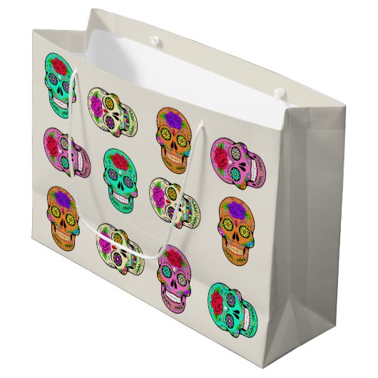 Sugar Skulls Gift Bag Groot Cadeauzakje (Voorkant Gekanteld)