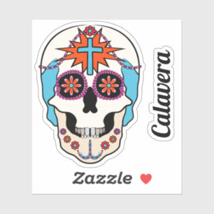 Sugar Skulls Graphic met aangepaste tekst Sticker