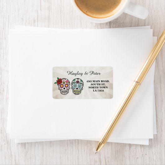 Sugar Skulls Halloween Adres Stickers Labels (Insitu)