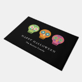 Sugar Skulls Happy Halloween Custom Name Deurmat (Schuin)