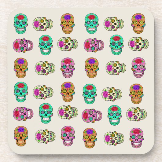 Sugar Skulls Hard plastiek onderzetter (Voorkant)