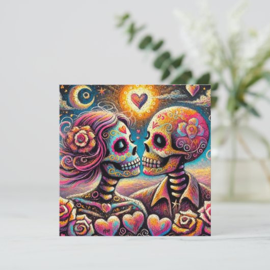 Sugar Skulls houden van impressionistische Valenti (Staand voorkant)