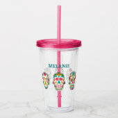 Sugar Skulls Illustratie Gepersonaliseerd Acryl Drinkbeker (Voorkant)