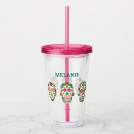 Sugar Skulls Illustratie Gepersonaliseerd Acryl Drinkbeker
